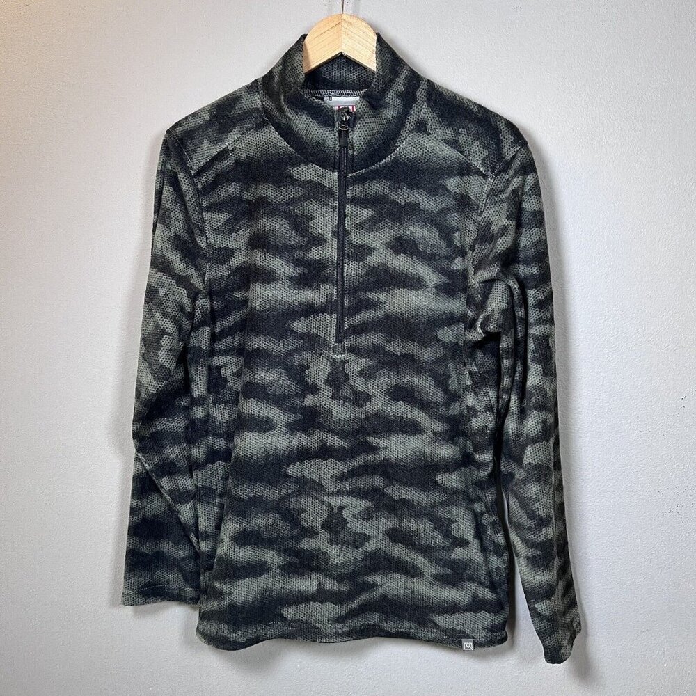Avalanche Camo Fleece Quarter Zip Jacket Long Sleeve Casual Men's Medium